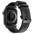 Dux Ducis Apple Watch Series Ultra 2/Ultra/9/8/SE (2022)/7/SE/6/5/4/3/2/1 Kožni Kaiš - 49mm/45mm/44mm/42mm - Crni