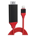 Full HD Lightning na HDMI AV Adapter - iPhone, iPad, iPod (Bulk Zadovoljavajuće Stanje) - Crveni