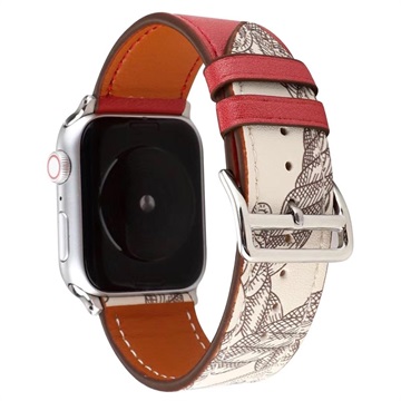 Apple Watch Series 9/8/SE (2022)/7/SE/6/5/4/3/2/1 Kožni Kaiš sa Motivom - 41mm/40mm/38mm