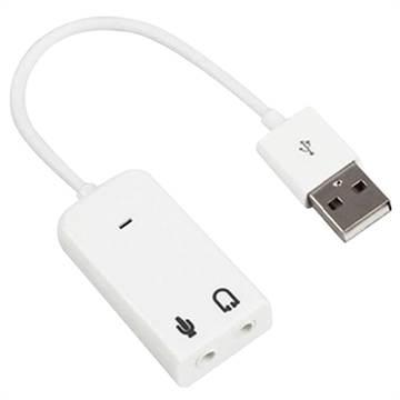 Prenosna Eksterna USB Zvučna Karta - Bela