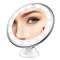 10X Magnification LED Mirror 8-inch Makeup Mirror with Suction Cup Design for Bathroom Dressing Table