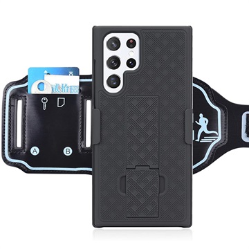 2-in-1 Odvojiva Samsung Galaxy S22 Ultra 5G Sportska Futrola za Ruku - Crna