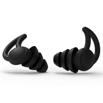 Troslojni Silikonski Čepići za Uši za Smanjenje Zvuka - Crni
