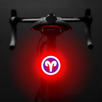 3664 Creative Bicycle Tail Light IPX2 Waterproof Small Bike LED Light Support USB Charging for Outdoor Cycling - Aries