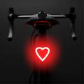 3664 Creative Bicycle Tail Light IPX2 Waterproof Small Bike LED Light Support USB Charging for Outdoor Cycling (Open-Box Satisfactory) - Heart
