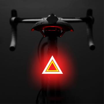 3664 Creative Bicycle Tail Light IPX2 Waterproof Small Bike LED Light Support USB Charging for Outdoor Cycling - Triangle Warning