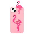 3D Cartoon iPhone 14 TPU Maska - Flamingo