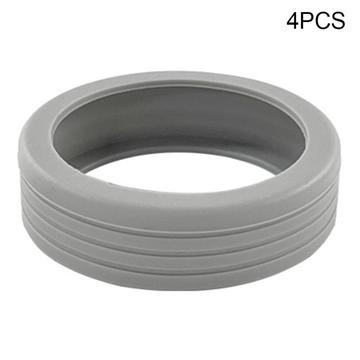 4-Piece Silicone Wheel-Cover Set for Luggage - Grey