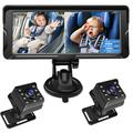 6.8" Car Baby Monitor with Dual 1080P HD Cameras with 360 Rotation