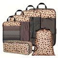 6-Piece Leopard Print Travel Organizer Set