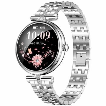AK73 Women\'s Smart Watch with Rhinestone Stainless Steel Strap - Silver