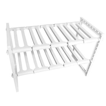 Adjustable Kitchen Storage Shelf for Sink Cabinet - White