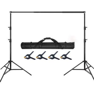 Adjustable Tripod Stand with 4 Clamps for Photo Background - 2.88x3m