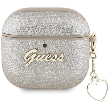 AirPods 4 Guess Metallic Script Charm Case - Gold