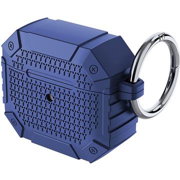 AirPods 4 TPU Shockproof Reinforced Case - Military-Grade Protection with Carabiner - Blue