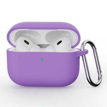 AirPods Pro 3 Silikonska Maska sa Karabinerom - Ljubičasta