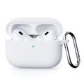 AirPods Pro 3 Silikonska Maska sa Karabinerom - Bela