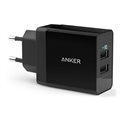 Anker PowerPort 2 Brzi Zidni Punjač - 2 x USB, 24W - Crni