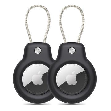 Apple AirTag 1/2 Tech-Protect Rough Vein Case - 2-Pack - Black