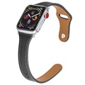 Apple Watch Ultra 2/Ultra/9/8/SE (2022)/7/SE/6/5/4/3/2/1 Premium Kožni Kaiš - 45mm/44mm/42mm - Crni