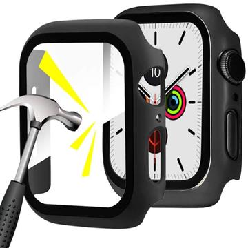 Apple Watch Series 1/2/3 Plastična Maska sa Zaštitnim Staklom - 42mm - Crna