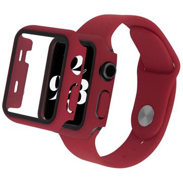 Apple Watch Series 7/8 Plastična Maska sa Zaštitnim Staklom - 41mm - Bordo