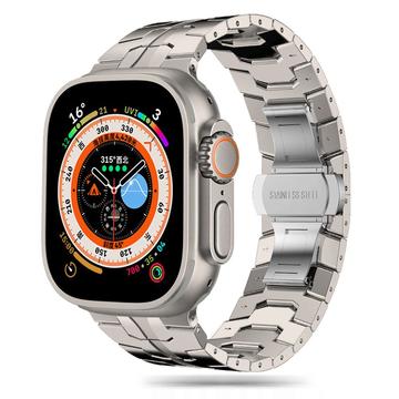 Apple Watch Series Ultra 3/2/Ultra/11/10/9/8/SE 3/(2022)/7/SE/6/5/4/3/2/1 Tech-Protect Stainless Steel Line Strap - 49mm/46mm/45mm/44mm/42mm - Titanium