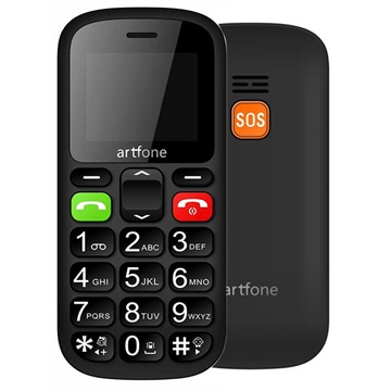 Artfone CS181 Telefon za Seniore - Dual SIM, SOS - Crni