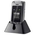 Artfone G6 Telefon na Preklop za Seniore - 4G, Dual Displej, SOS - Sivi