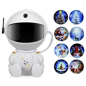 Astronaut Hugging Star Christmas Projector Lamp - USB Powered
