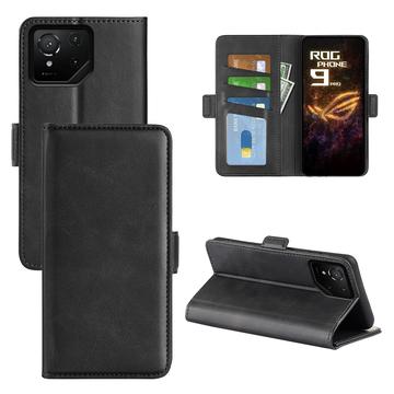 Asus ROG Phone 9 Pro Wallet Case with Magnetic Closure - Calf Texture - Black