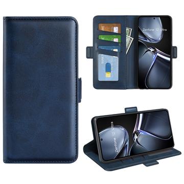 Asus Zenfone 12 Ultra Wallet Case with Magnetic Closure - Calf Texture - Blue