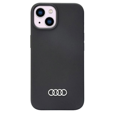 iPhone 14 Audi Metal Logo Silikonska Maska - Crna