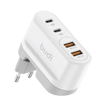 BUDI AC326TQEW Multi-Port 40W Charger with 2x USB-C/USB-A - White