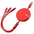 Baseus 3-in-1 Uvlačivi USB Kabl - 1.2m - Crveni
