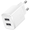 Baseus Compact Zidni Punjač sa 2 USB Porta - 10.5W - Beli