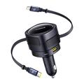 Baseus Enjoyment Max 90W Car Charger with USB-C & Lightning Cables - Black