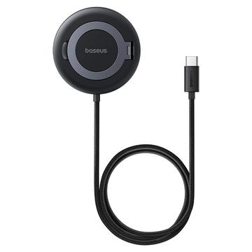 Baseus Simple Mini4 15W Magnetic Qi2 Wireless Charger with Stand - Black