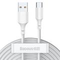 Baseus Simple Wisdom USB-A / USB-C Cable - 1.5m, 2Pcs. - White