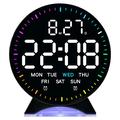 Bedside LED Alarm Clock with Adjustable Brightness and Dual Alarms - Black