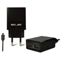 Beline Universal Dual-Port Charger & MicroUSB Cable - Black