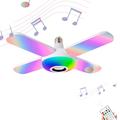 Bluetooth RGB Music Ceiling LED Lamp with 4 Foldable Leaves - E27