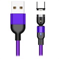 Pleteni Rotirajući USB Tip-C Kabl za Punjenje i Prenos Podataka - 2m - Ljubičasti