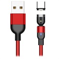 Pleteni Rotirajući USB Tip-C Kabl za Punjenje i Prenos Podataka - 2m - Crveni