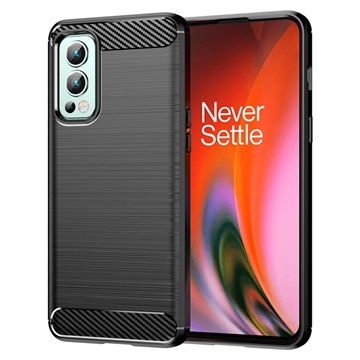 OnePlus Nord 2 5G Brušena TPU Zaštitna Maska - Karbonska Vlakna