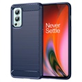 OnePlus Nord 2 5G Brušena TPU Zaštitna Maska - Karbonska Vlakna - Plava