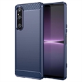 Sony Xperia 1 V Brušena TPU Zaštitna Maska - Karbonska Vlakna