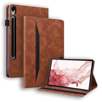 Samsung Galaxy Tab S11/S10 Lite/S10 FE/S9 FE/S9/S8/S7 Business Style Folio Case - Brown