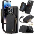 Caseme C20 Zipper Pocket iPhone 14 Pro Max Hibridna Futrola - Crna