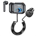 Auto Punjač / Bluetooth FM Predajnik sa Mono Slušalicom T2 - Crni